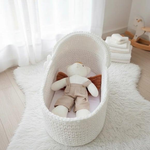 Cesto Moisés de Crochê Bercinho para Quarto Bebê
