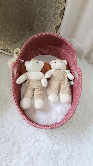 Cesto Moisés Grande de Crochê Bercinho para Quarto Bebê