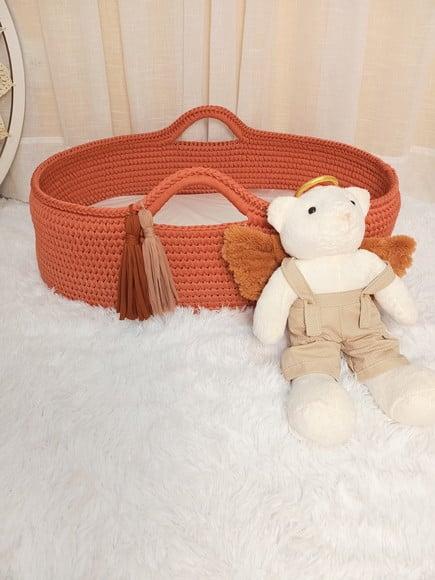 Cesto Moisés Grande de Crochê Bercinho para Quarto Bebê
