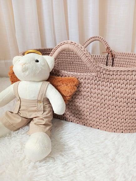 Cesto Moisés Grande de Crochê Bercinho para Quarto Bebê