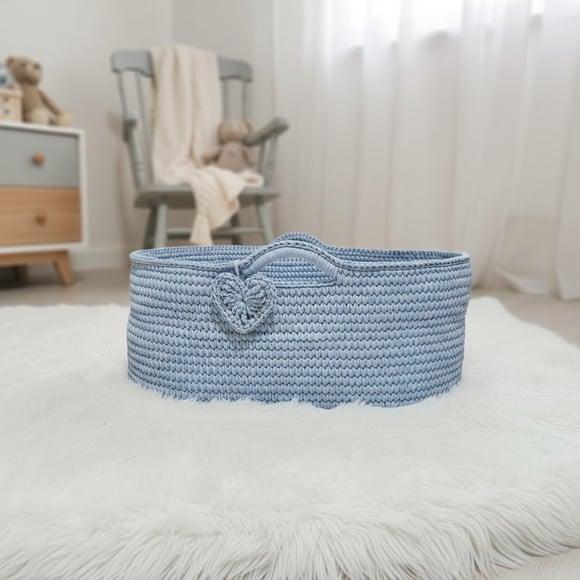 Cesto Moisés Grande de Crochê Bercinho para Quarto Bebê