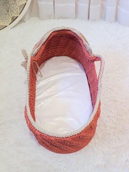Cesto Moisés Ninho de Crochê Bercinho para Quarto Bebê