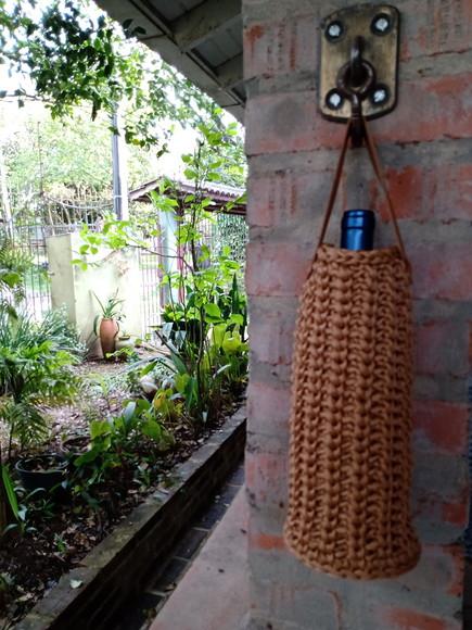 Wine Bag Porta Garrafa De Vinho Em Crochê