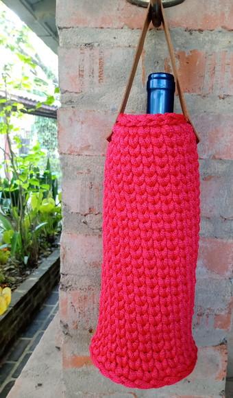 Wine Bag Porta Garrafa De Vinho Em Crochê