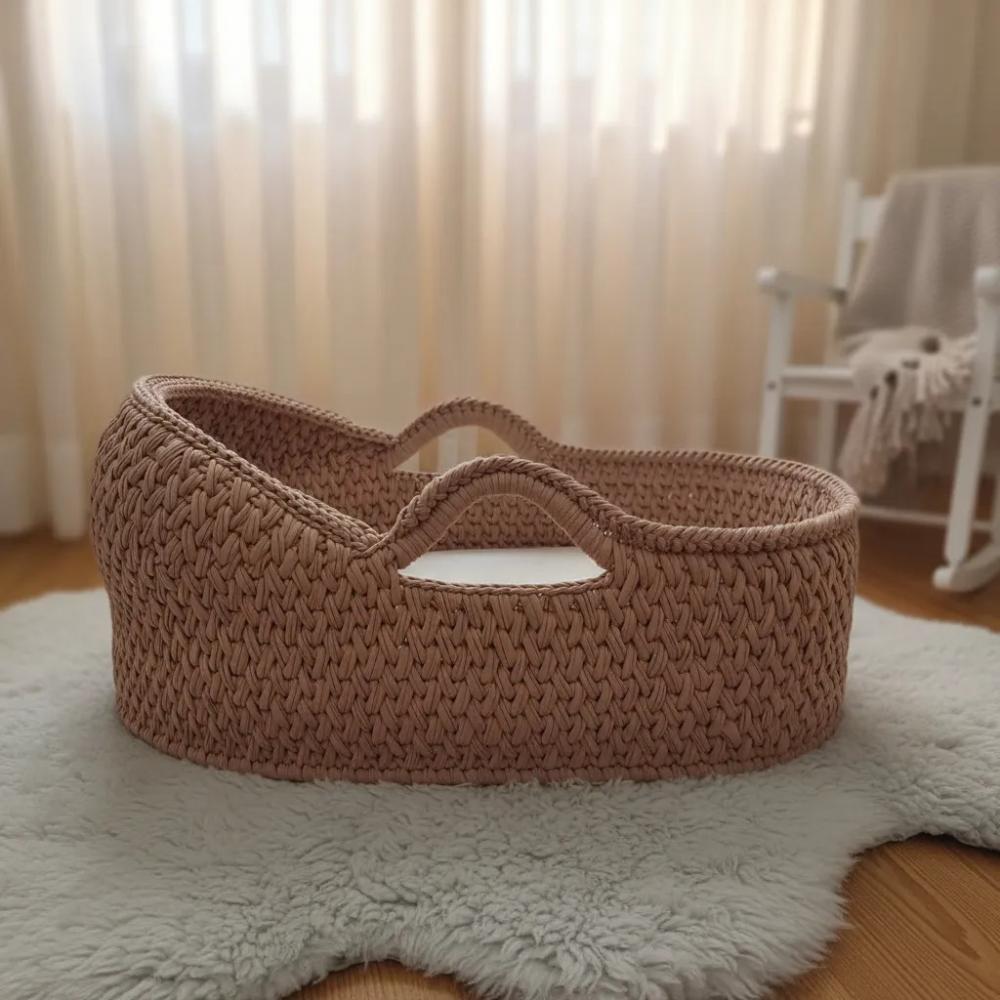 Cesto Moisés Grande de Crochê Bercinho para Quarto Bebê