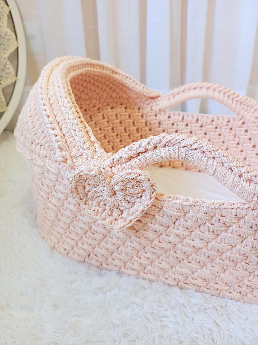 Cesto Moisés de Crochê Bercinho para Quarto Bebê