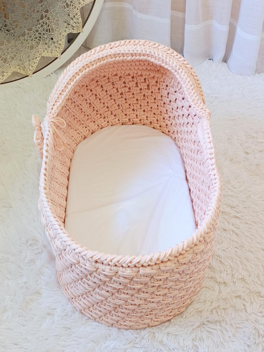 Cesto Moisés de Crochê Bercinho para Quarto Bebê