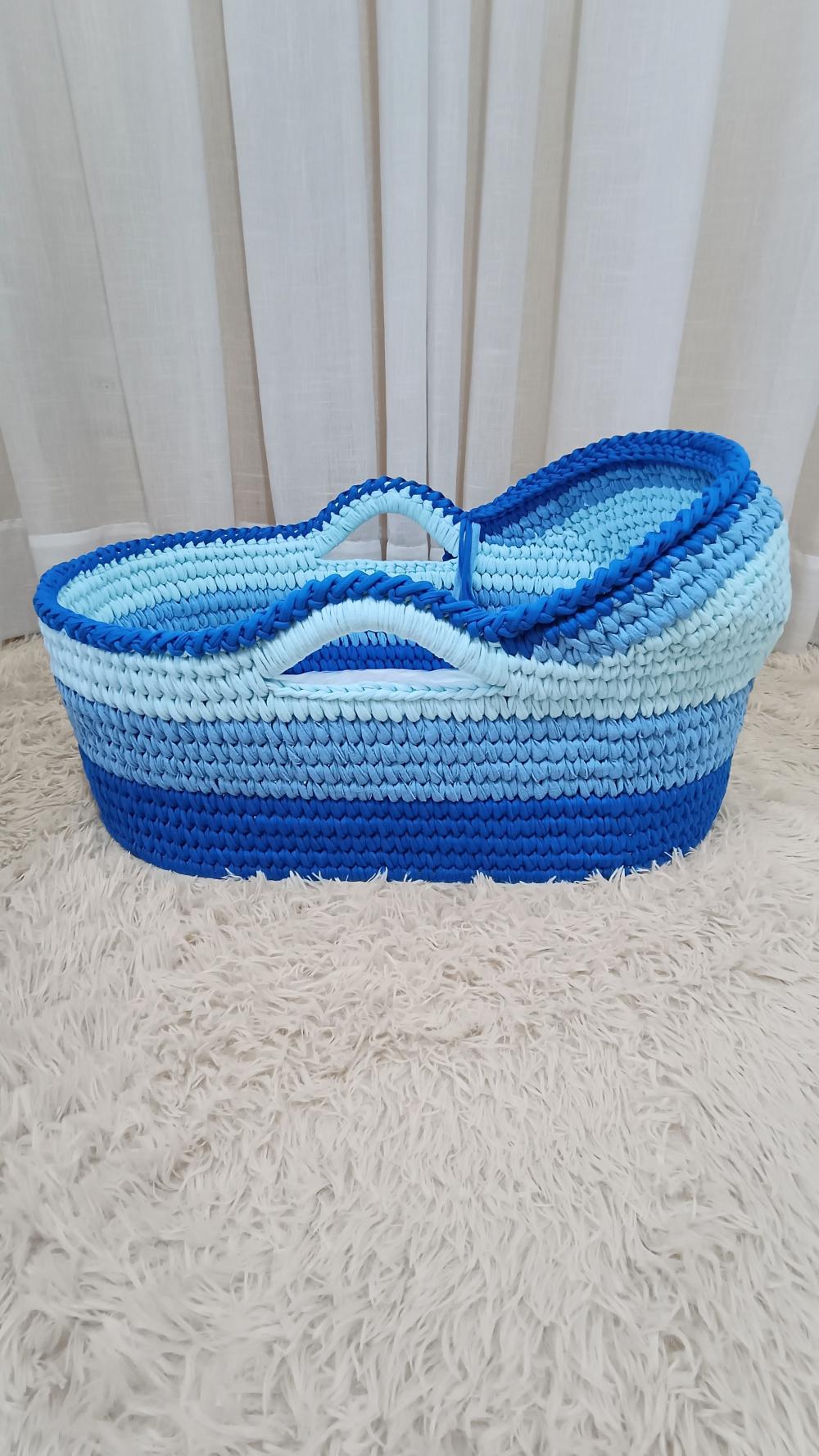 Cesto Moisés de Crochê Bercinho para Quarto Bebê