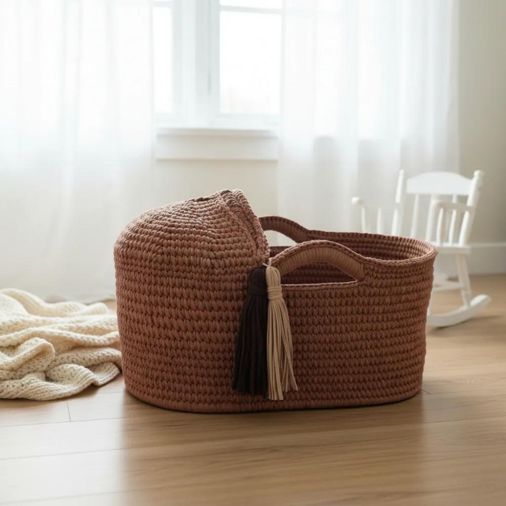 Cesto Moisés de Crochê Bercinho para Quarto Bebê