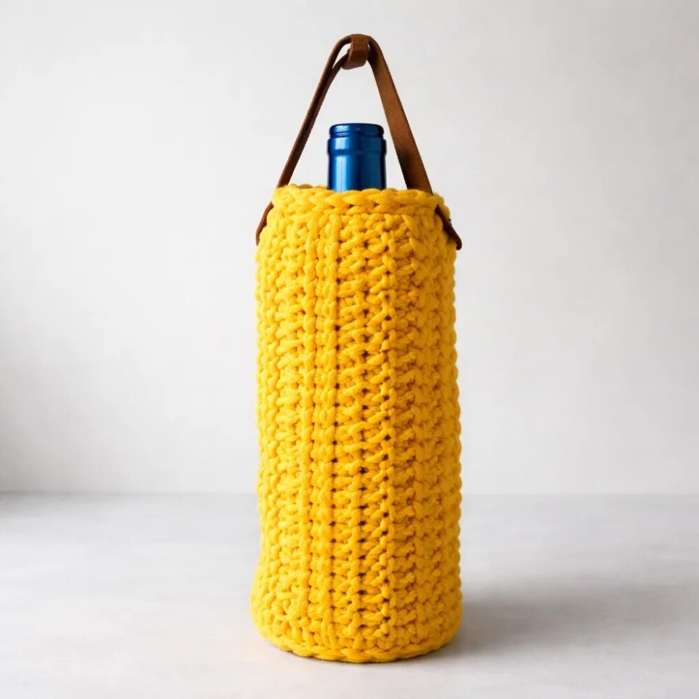 Wine Bag Porta Garrafa De Vinho Em Crochê