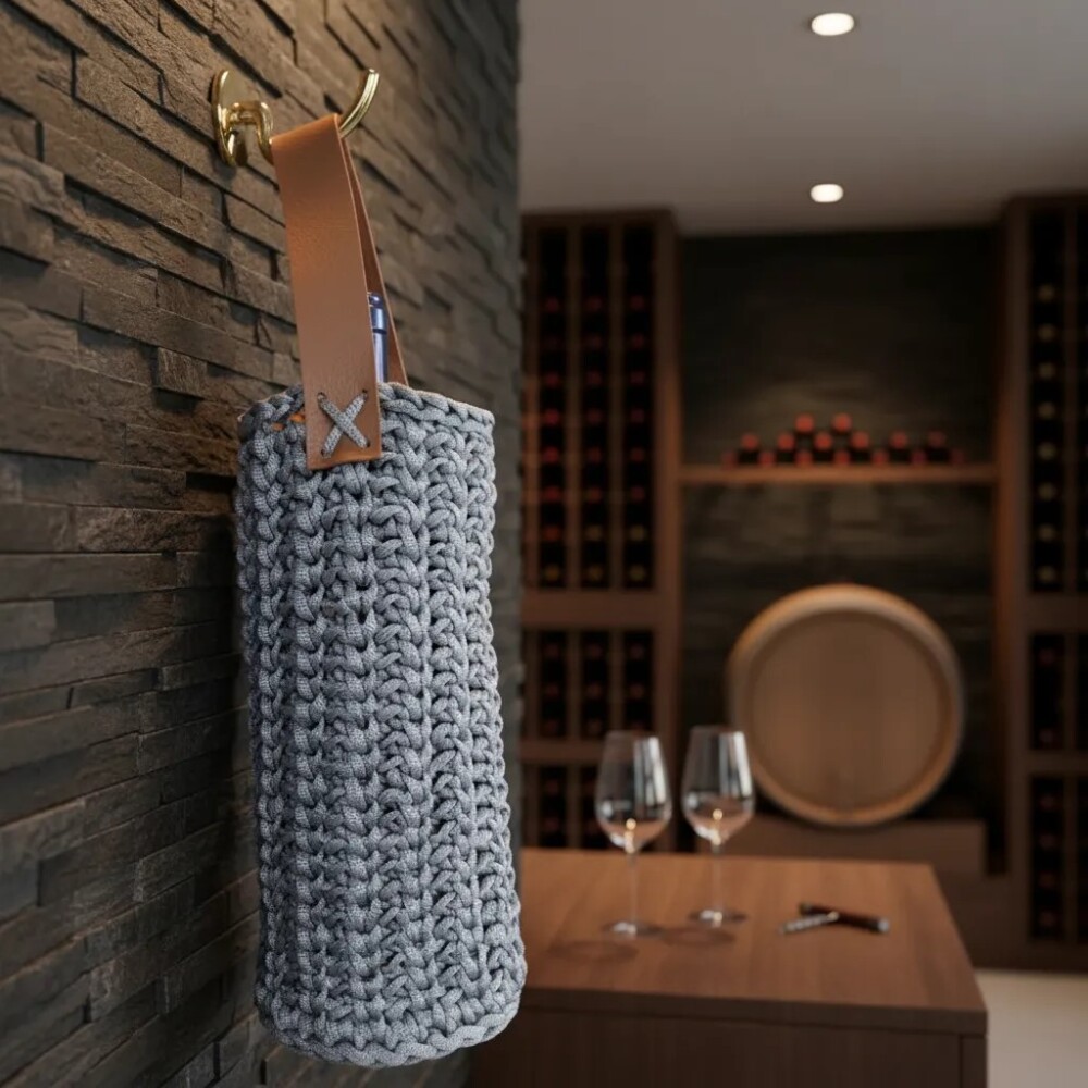 Wine Bag Porta Garrafa De Vinho Em Crochê