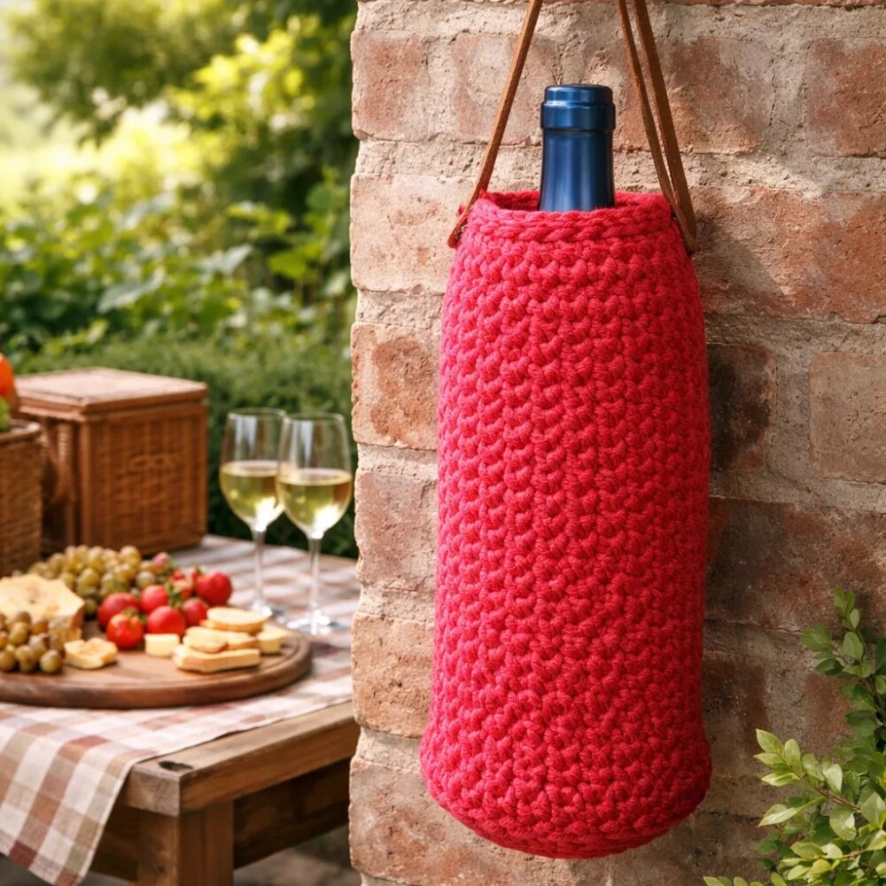 Wine Bag Porta Garrafa De Vinho Em Crochê