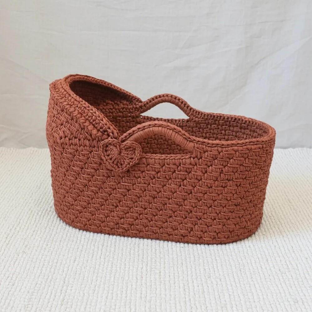 Cesto Moisés de Crochê Bercinho para Quarto Bebê