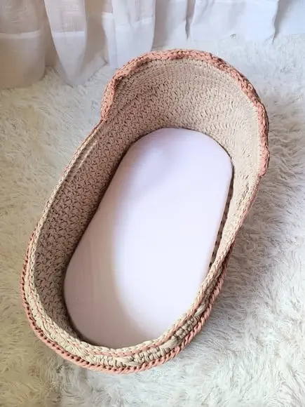Cesto Moisés de Crochê Bercinho para Quarto Bebê