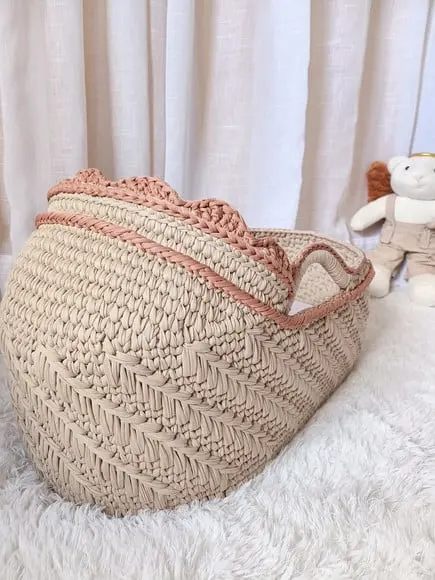 Cesto Moisés de Crochê Bercinho para Quarto Bebê