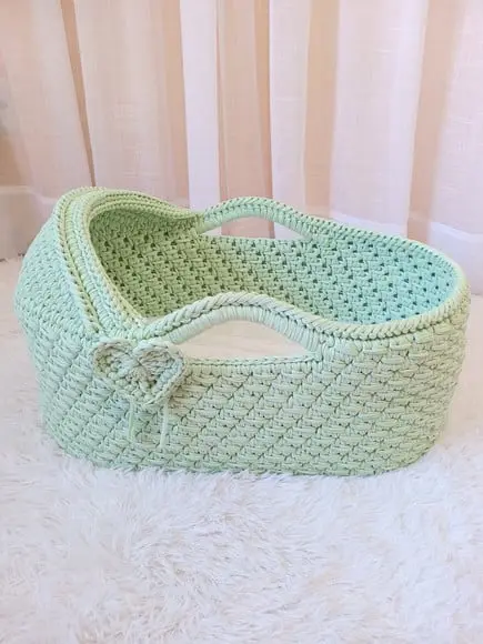 Cesto Moisés de Crochê Bercinho para Quarto Bebê