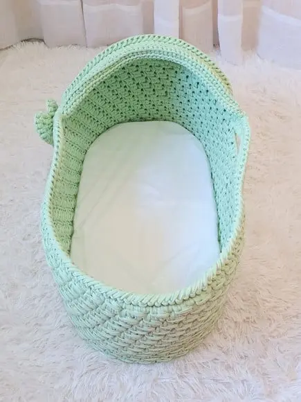 Cesto Moisés de Crochê Bercinho para Quarto Bebê
