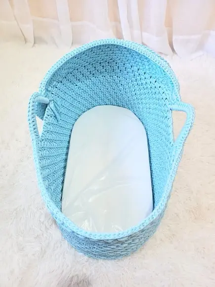 Cesto Moisés de Crochê Bercinho para Quarto Bebê