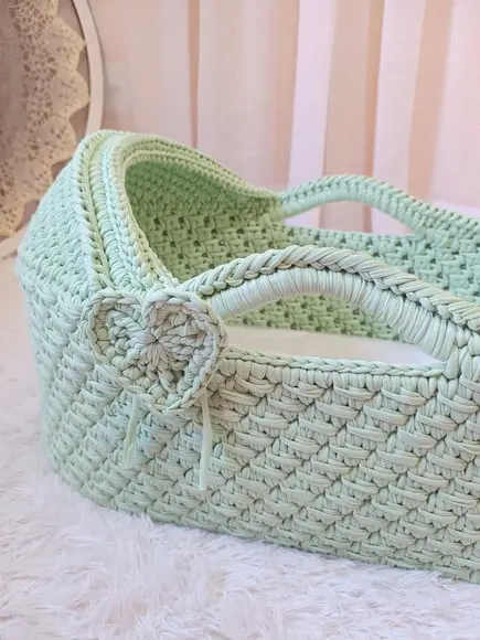 Cesto Moisés de Crochê Bercinho para Quarto Bebê