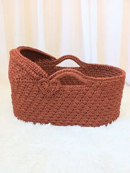 Cesto Moisés de Crochê Bercinho para Quarto Bebê