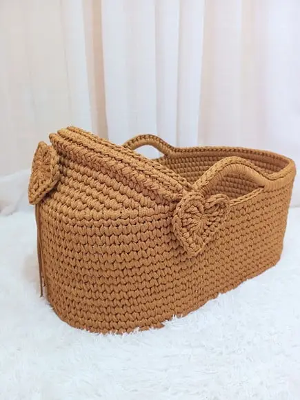 Cesto Moisés de Crochê Bercinho para Quarto Bebê