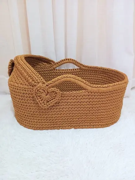 Cesto Moisés de Crochê Bercinho para Quarto Bebê