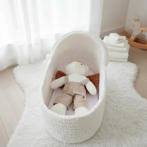 Cesto Moisés de Crochê Bercinho para Quarto Bebê
