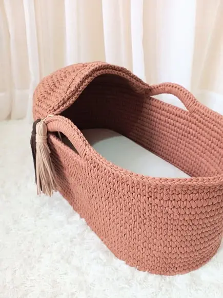 Cesto Moisés de Crochê Bercinho para Quarto Bebê