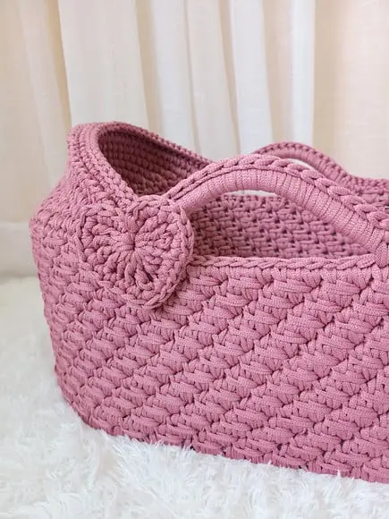 Cesto Moisés de Crochê Bercinho para Quarto Bebê