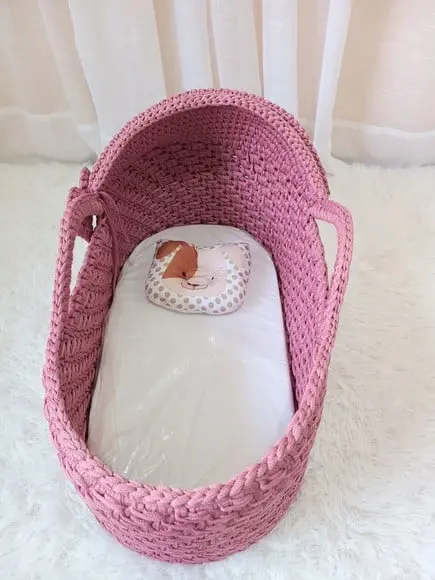 Cesto Moisés de Crochê Bercinho para Quarto Bebê