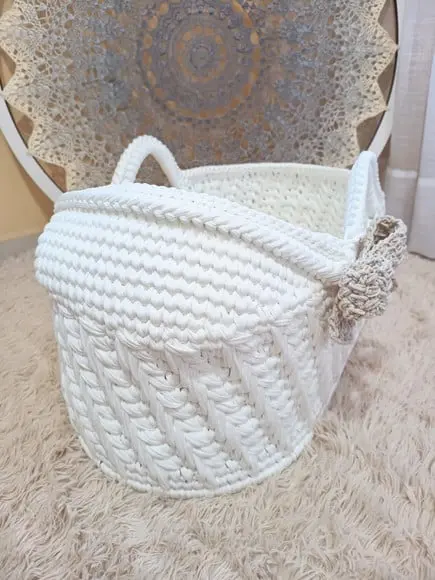 Cesto Moisés de Crochê Bercinho para Quarto Bebê