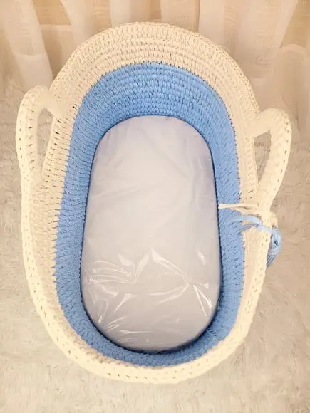 Cesto Moisés de Crochê Bercinho para Quarto Bebê