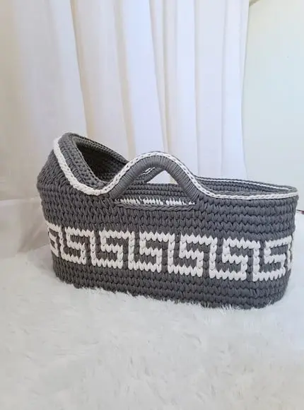 Cesto Moisés de Crochê Bercinho para Quarto Bebê
