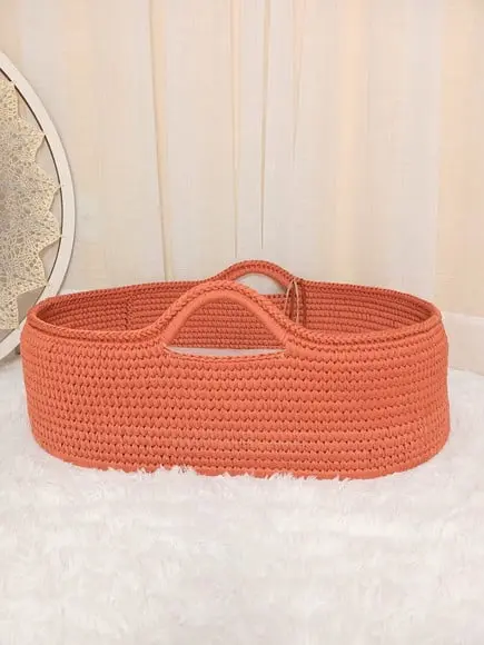 Cesto Moisés Grande de Crochê Bercinho para Quarto Bebê