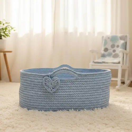 Cesto Moisés Grande de Crochê Bercinho para Quarto Bebê