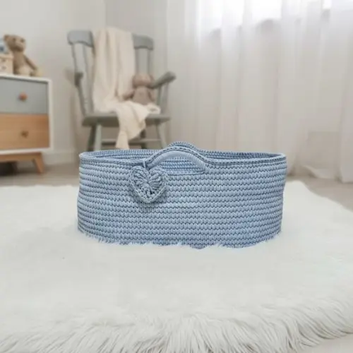 Cesto Moisés Grande de Crochê Bercinho para Quarto Bebê