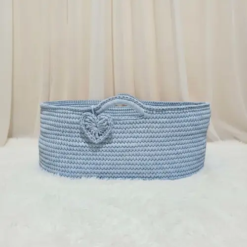 Cesto Moisés Grande de Crochê Bercinho para Quarto Bebê