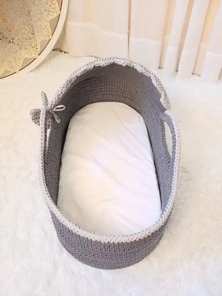 Cesto Moisés Ninho de Crochê Bercinho para Quarto Bebê