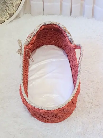 Cesto Moisés Ninho de Crochê Bercinho para Quarto Bebê