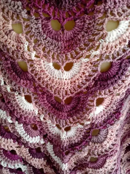Xale em Crochê Lã Batik Mesclado