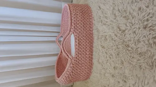 Cesto Moisés Grande de Crochê Bercinho para Quarto Bebê