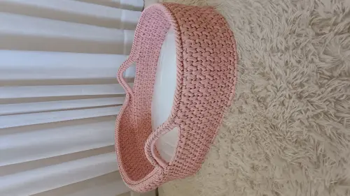Cesto Moisés Grande de Crochê Bercinho para Quarto Bebê