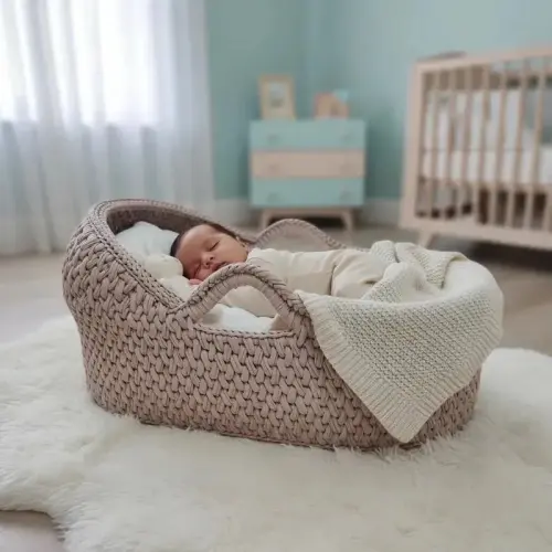 Cesto Moisés Grande de Crochê Bercinho para Quarto Bebê