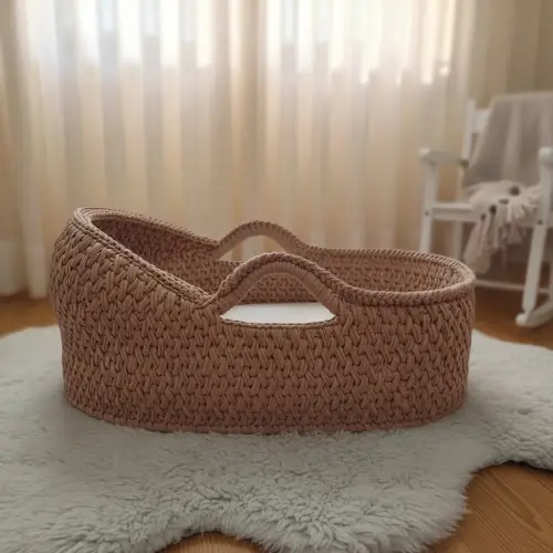 Cesto Moisés Grande de Crochê Bercinho para Quarto Bebê
