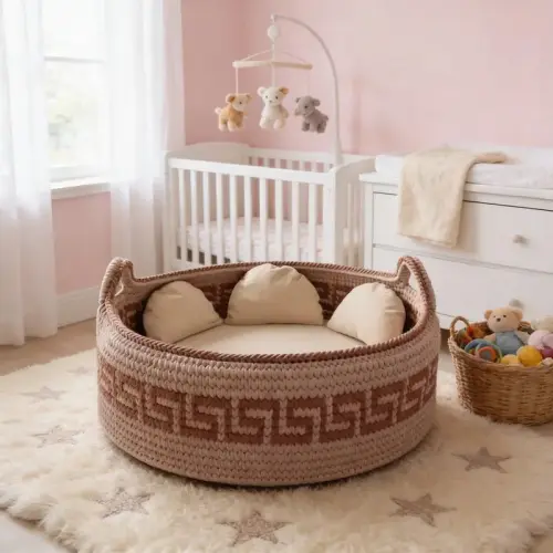 Cesto Moisés Redondo 80cm Diâmetro para Bebê
