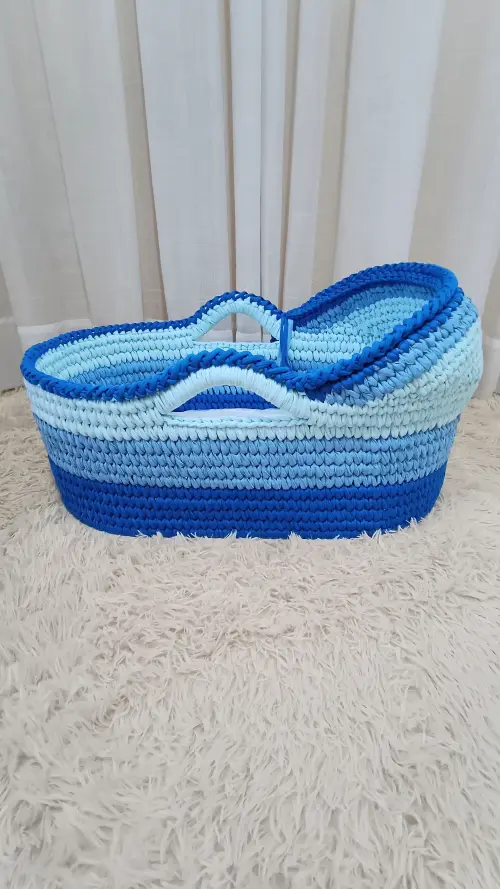 Cesto Moisés de Crochê Bercinho para Quarto Bebê
