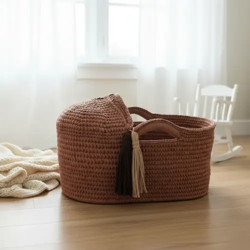 Cesto Moisés de Crochê Bercinho para Quarto Bebê