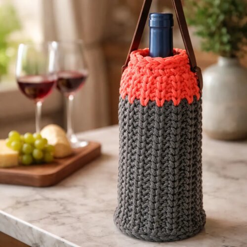 Wine Bag Porta Garrafa De Vinho Em Crochê