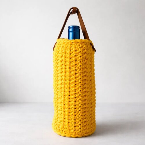Wine Bag Porta Garrafa De Vinho Em Crochê