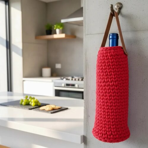 Wine Bag Porta Garrafa De Vinho Em Crochê